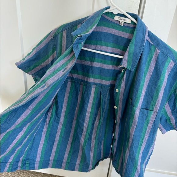 Linen-Cotton Beachside Shirt in Daly Stripe - Picture 6 of 8